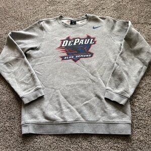DEPAUL BLUE DEMONS gray crewneck sweatshirt Nike College Small
